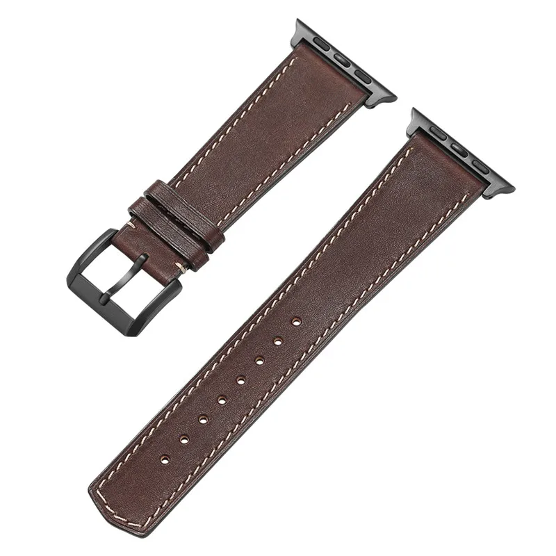 coffee-black CHIMAERA для наручных часов Apple Watch плечевой ремень кожаный ремешок для наручных часов iWatch серии 1/2/3/4 часы ремешок 38 мм 40 мм 42 44 мм - Цвет ремешка: coffee-black