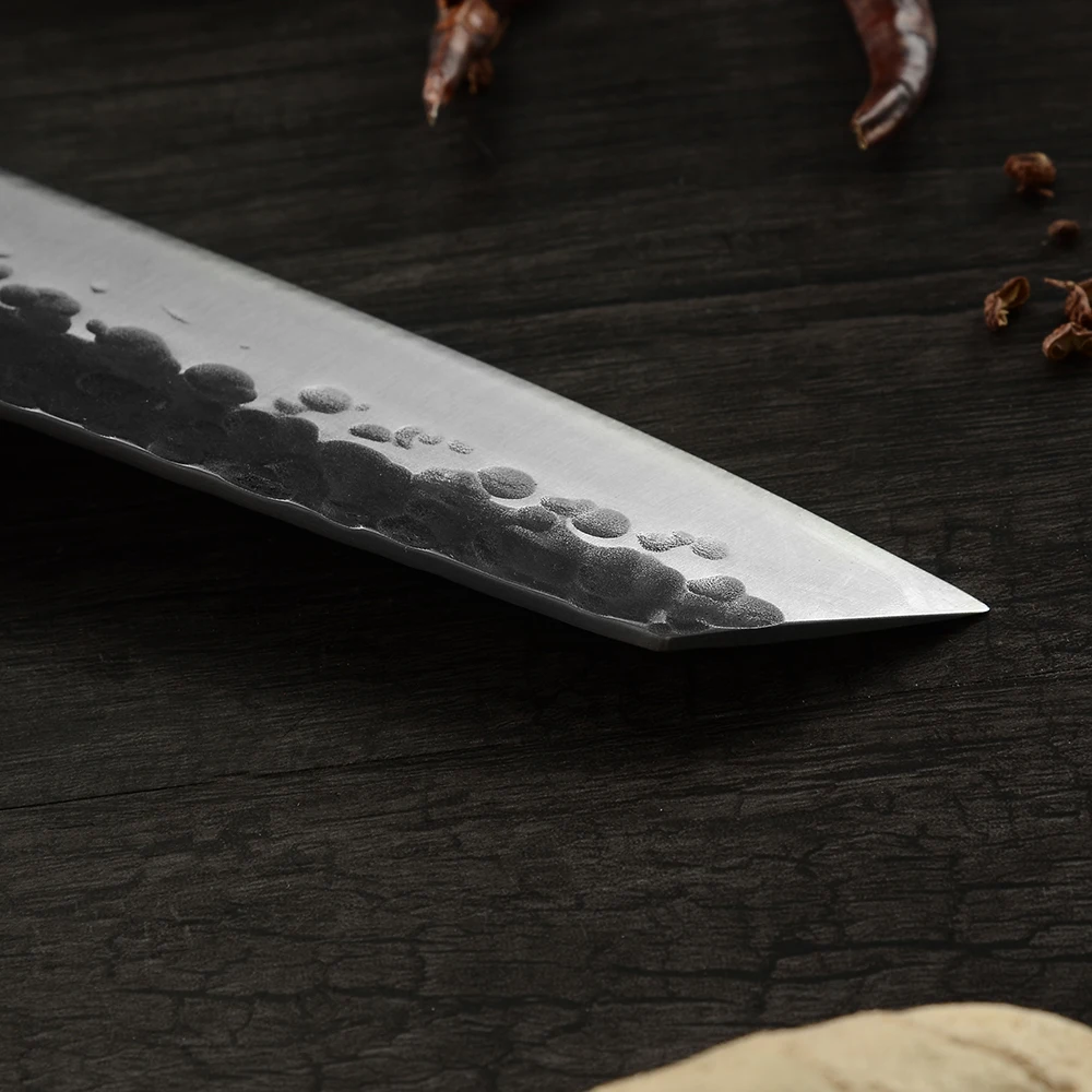 DAMASK Japanese Forged Kitchen Knife Kirisuke Handmade Slicing Chef Knives High Carbon Sharp Blade Wood Handle Cooking Tools