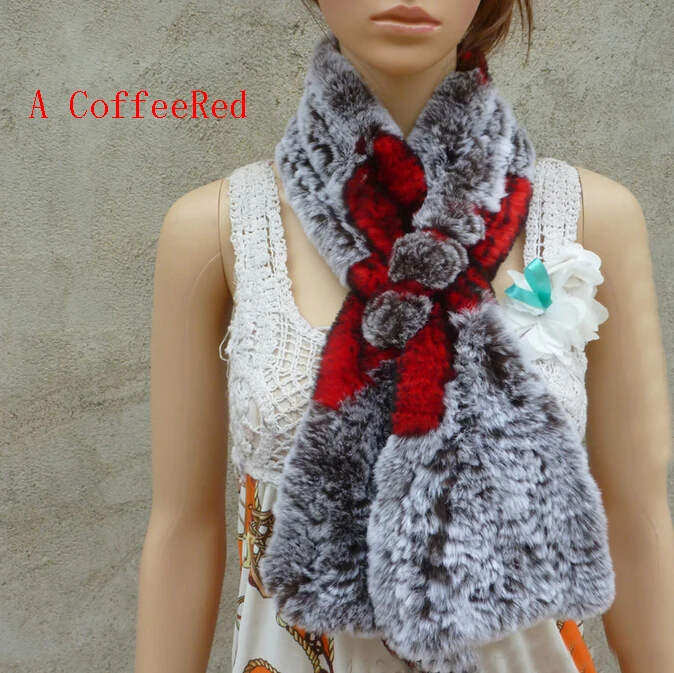 Женский шарф из меха кролика Рекс зимний теплый натурального с цветами TFP576 2019|rabbit