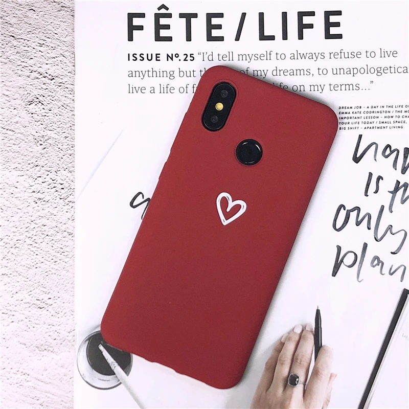Мягкий силиконовый чехол Love Heart для Xiaomi Mi 9 se 8 5X 6X A1 A2 Lite Redmi 4A 4X 5 Plus 5A 6A 6 Pro Note 4 7 S2