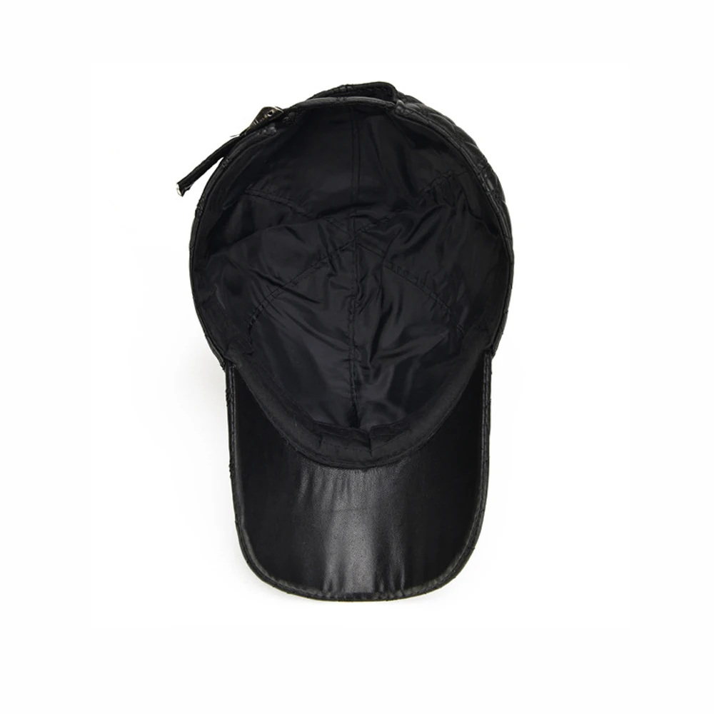 Мужская бейсболка из натуральной кожи брендовая Повседневная овечьей Осень зима