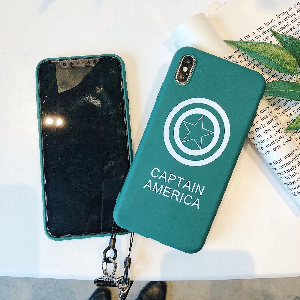 Phone case for iPhone 6 6s 7 8 Plus X XS Max XR Captain America Shield Superhero pattern cover |