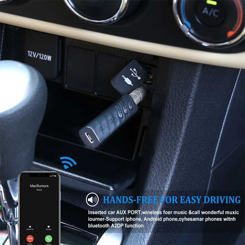Bluetooth ресивер CALETOP беспроводной адаптер с разъемом 3 5 мм и микрофоном комплект
