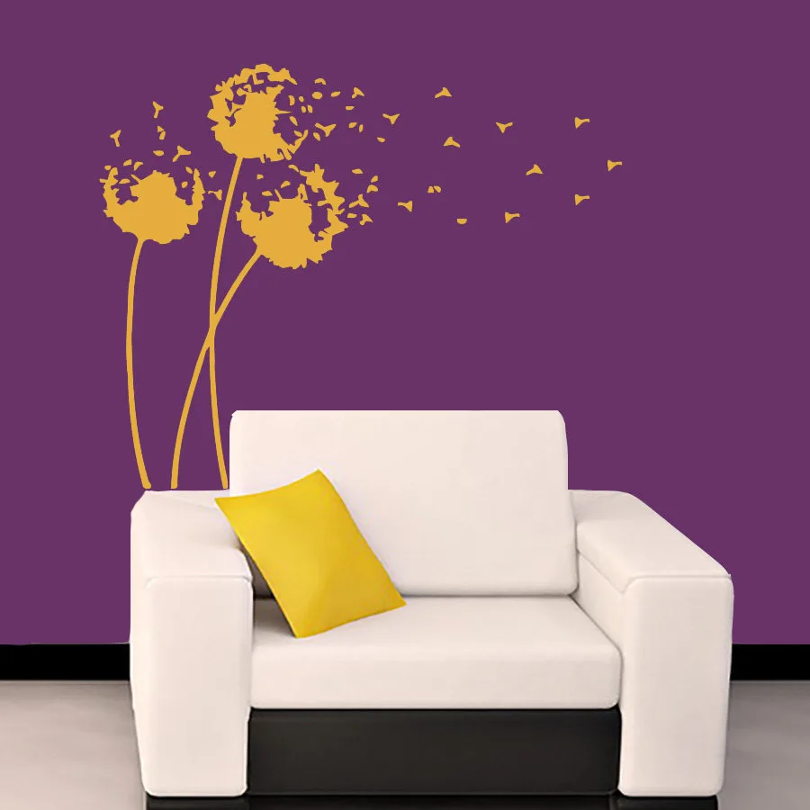 

ZOOYOO Dandelion Wall Sticker Vinyl Wall Art Decals Bathroom Kitchen Window Nursery Bedroom Home Decor Wallpaper Murals