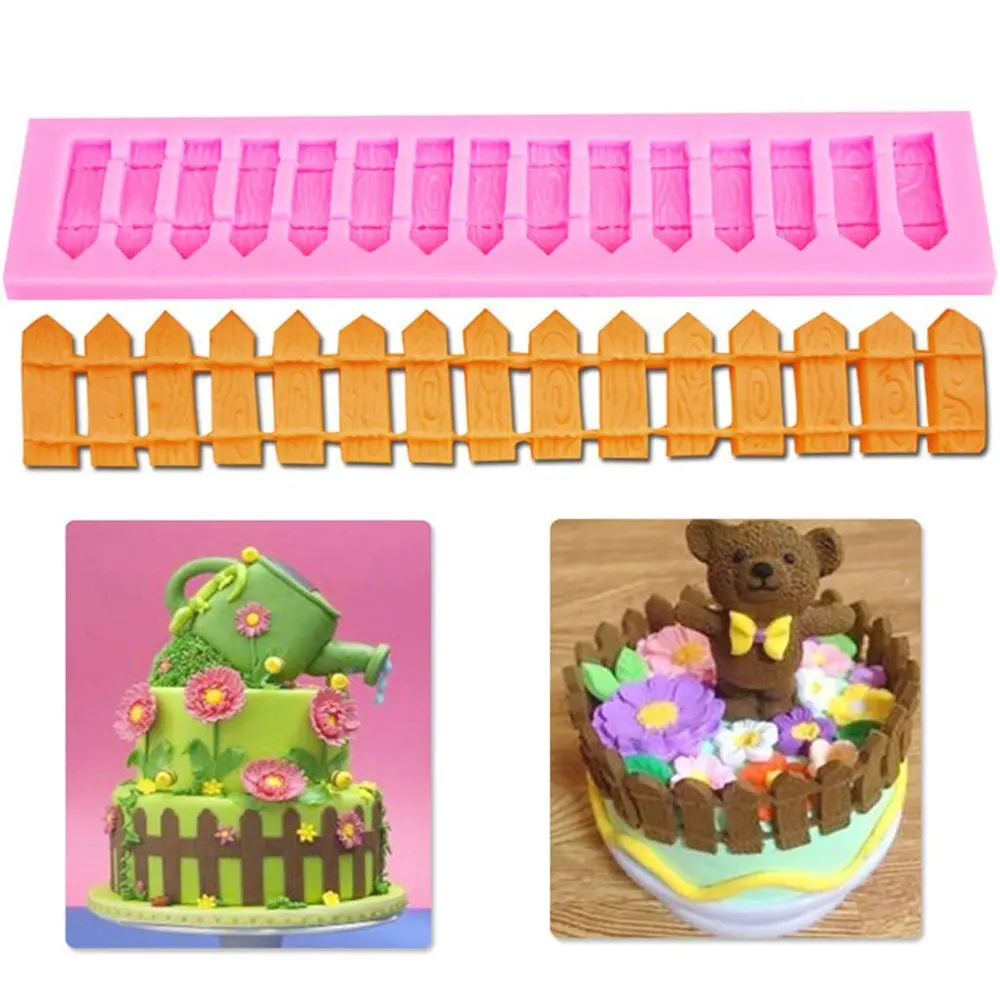 

3D Picket Fence Silicone Fondant Cake Decoration Mold Sugarcraft Baking Mould