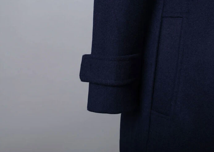 

abrigos mujer British 2020 Winter Wool Cashmere Navy Military Maxi Slim Long coat Noched Simple Outerwear Manteau femme