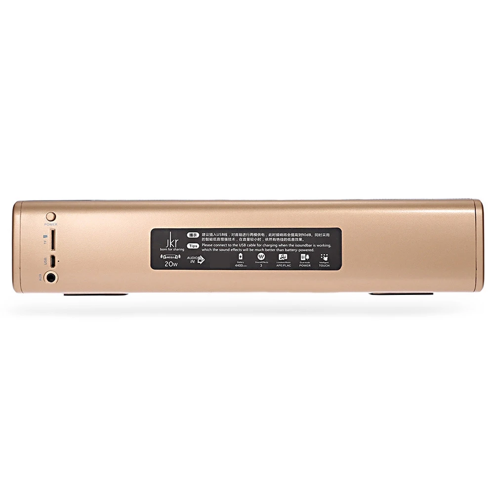 JKR KR-1000 Bluetooth динамик 20 Вт супер бас стерео громкий динамик 4400 мАч батарея TF карта AUX звуковая панель для ТВ смартфон ПК