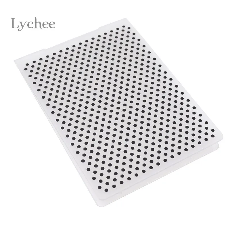 Lychee Life пластиковый с тиснением папка для самодельный альбом Скрапбукинг карта инструмент пластиковые шаблонные штампы круглый узор в горошек