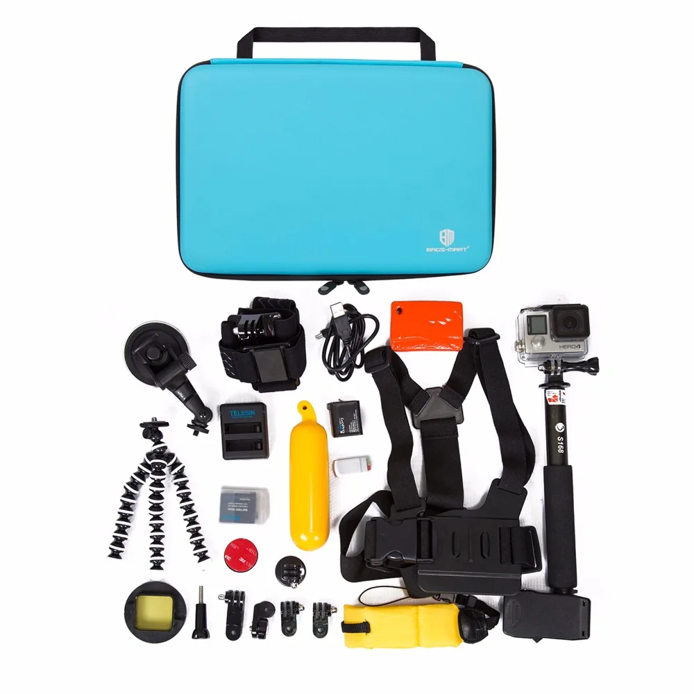 Набор аксессуаров для камеры BAGSMART, чехол для GoPro Hero 4321, водонепроницаемая коробка для камеры, аксессуары для камеры, коллекционная коробка