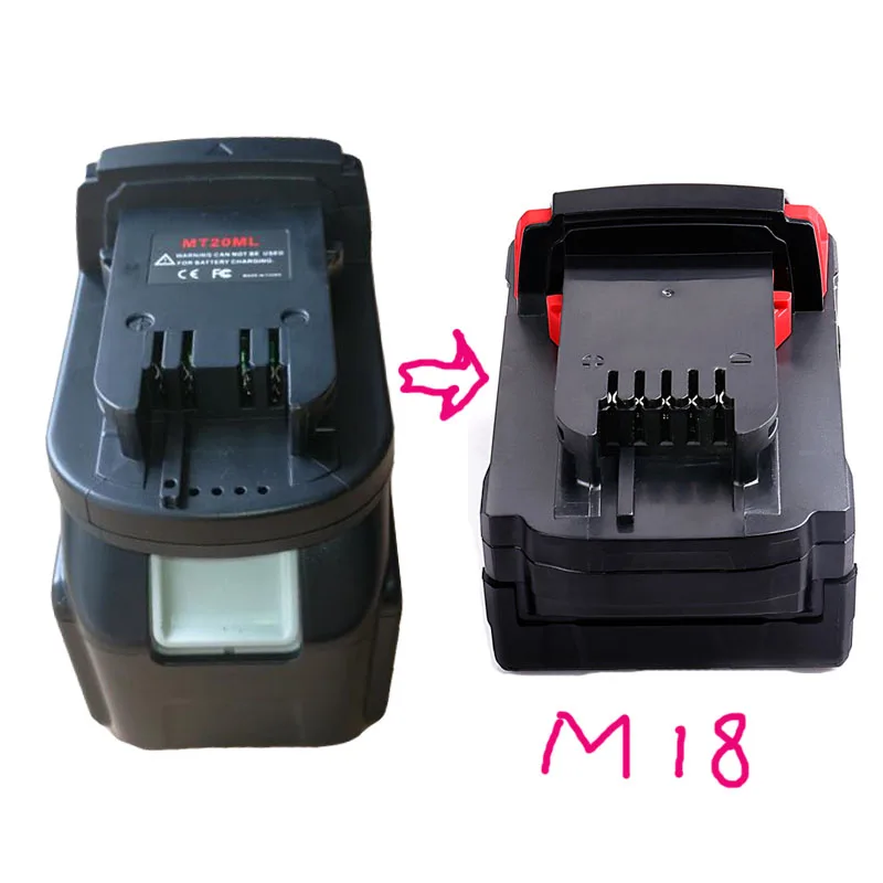 Dawupine MT20ML Батарея конвертер адаптер USB Зарядное устройство для Makita преобразования 18V ионно-литиевая Батарея BL1830 BL1860 BL181 Милуоки по M18