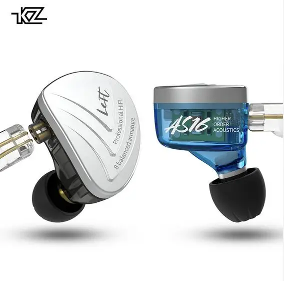 KZ AS16 16 шт. сбалансированные арматурные наушники шумоподавление в ухо