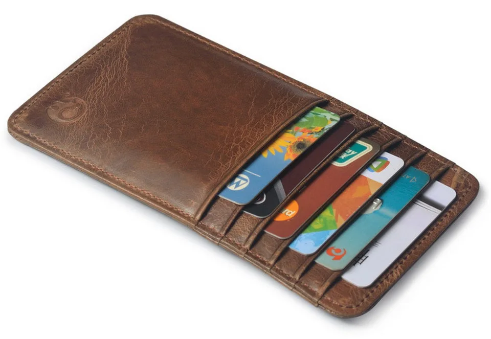 Из натуральной кожи Винтаж водительских прав ID Card Holder Бизнес карты держатель