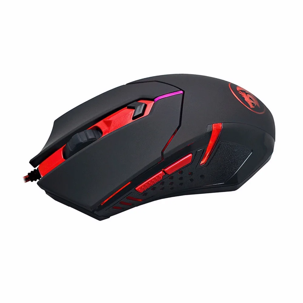 Redragon M601 Gaming Mouse with Side Buttons LED Backlit Adjustable Ergonomic Gamer Mice 3200DPI 8 built-in weights | Компьютеры и
