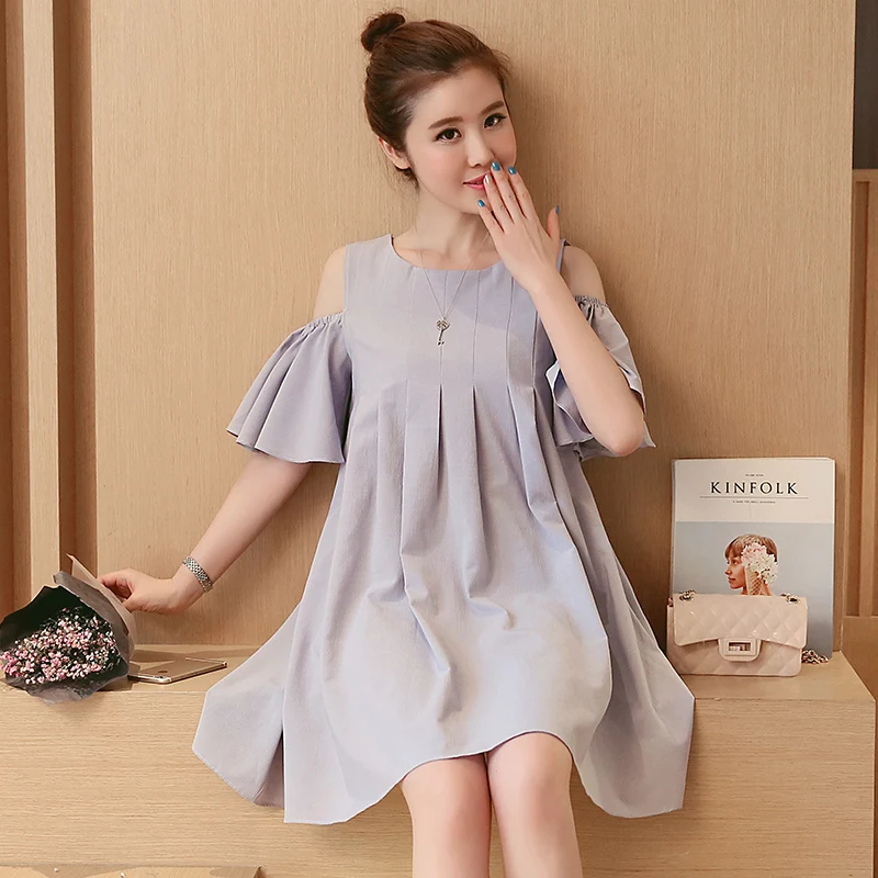 Maternity clothes summer maternity dresses loose sweet plus size strapless dress short-sleeve top medium-long | Мать и ребенок