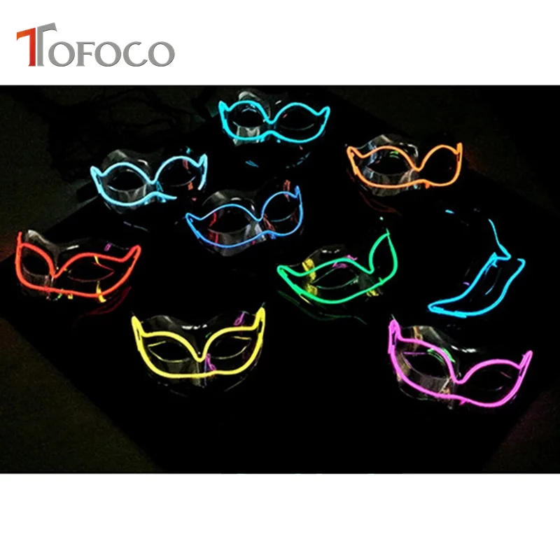 TOFOCO El Light маска лиса игрушка для Хэллоуина Светящиеся в темноте мигающие игрушки