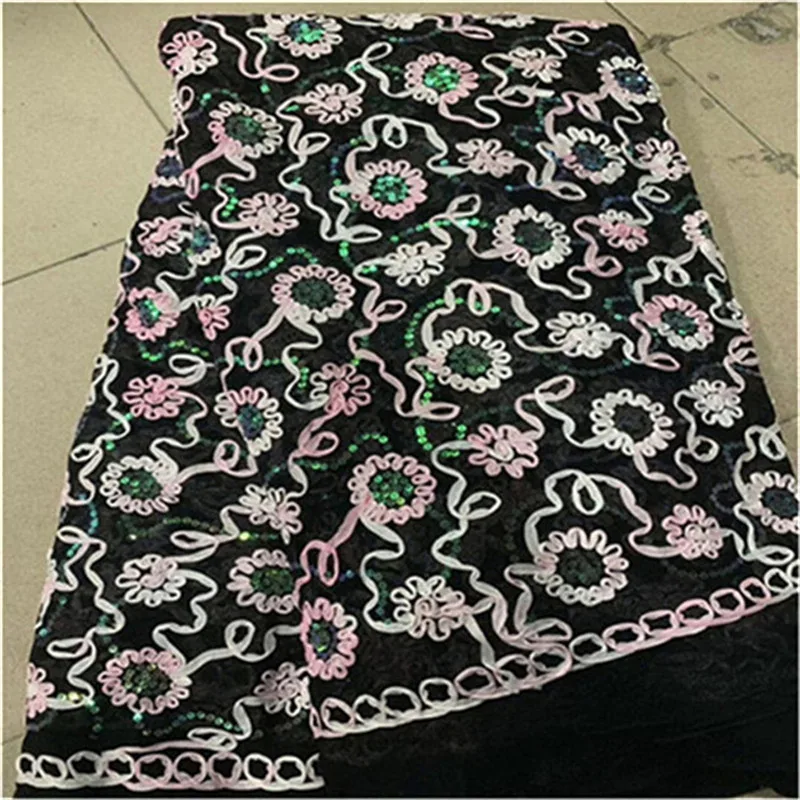 Нигерийские французские кружевные ткани 2019 красные пайетки африканский тюль