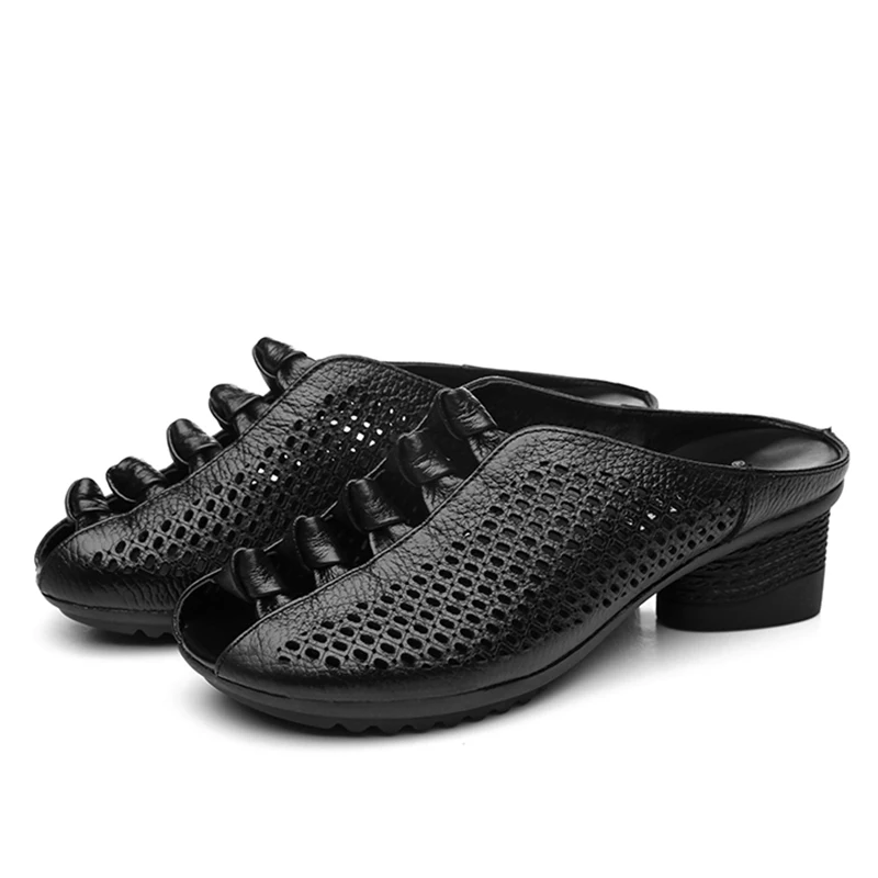 SONDR/женские шлепанцы из натуральной кожи в этническом стиле женские с открытым