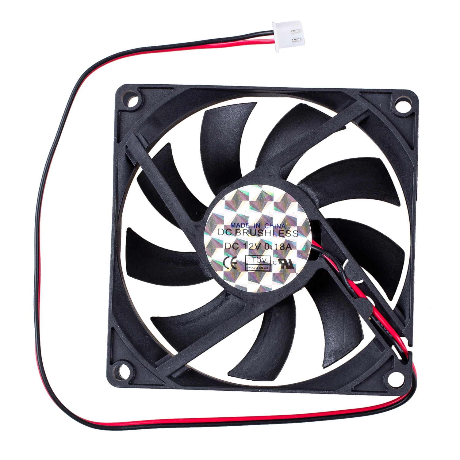 Black Горячая TOD-DC 12V 0.18A 2 контактный разъем ПК компьютер чехол охлаждающий вентилятор 80x80 мм - Цвет: Black