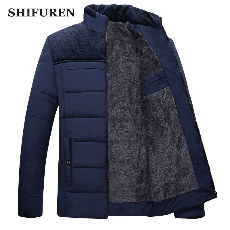 Зимняя мужская куртка SHIFUREN 2017 парки утепленная теплая верхняя одежда с хлопковой