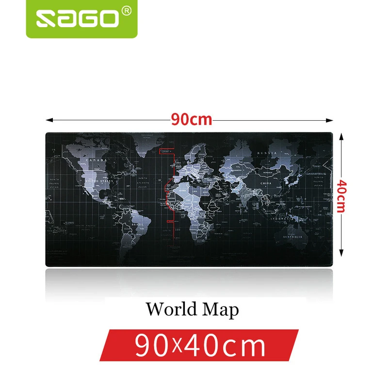 Sago 900*400 мм игровой коврик для мыши фиксирующий край карта мира Macbook ноутбука мышь
