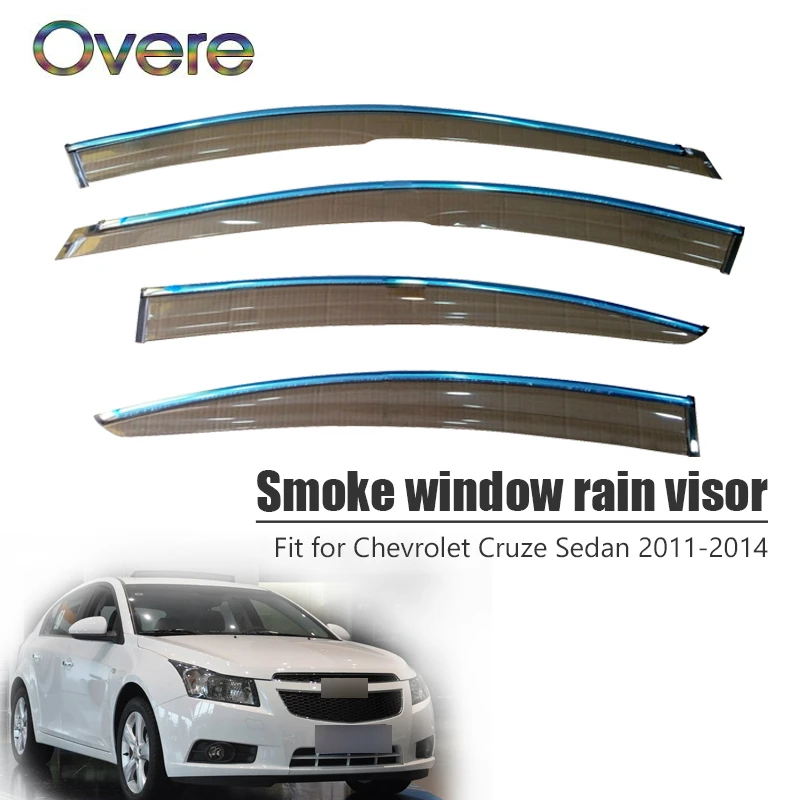 Overe 4 шт/1 Набор Дымовое окно дождевой козырек для Chevrolet Cruze Sedan 2011 2012 2013 2014 навесы