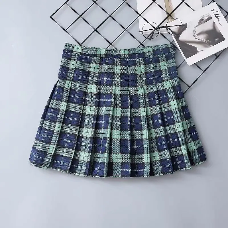 Юбка женская плиссированная в клетку модная Милая юбка стиле Харадзюку с