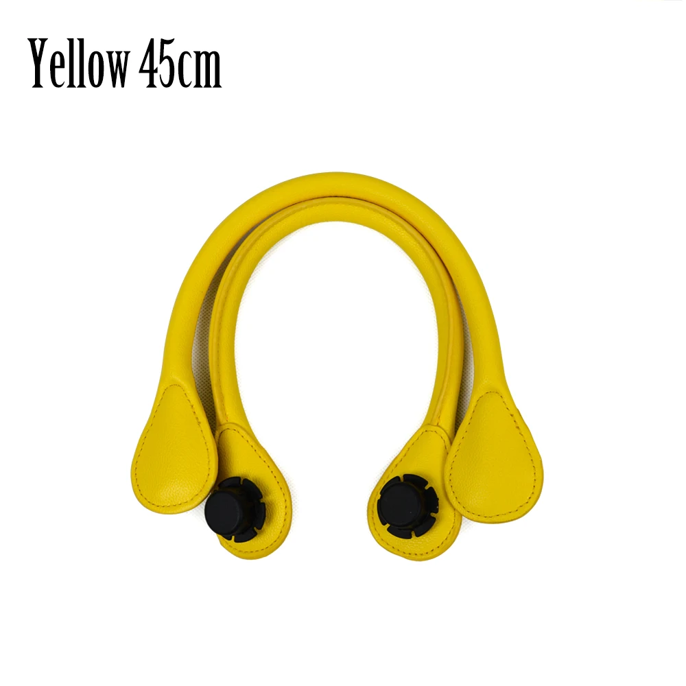 Yellow 45cm 1 пара длинных коротких ручек из искусственной кожи Pu для Obag, Классическая Мини сумка O, женские сумки, Классические Мини EVA O сумка - Цвет: Yellow 45cm