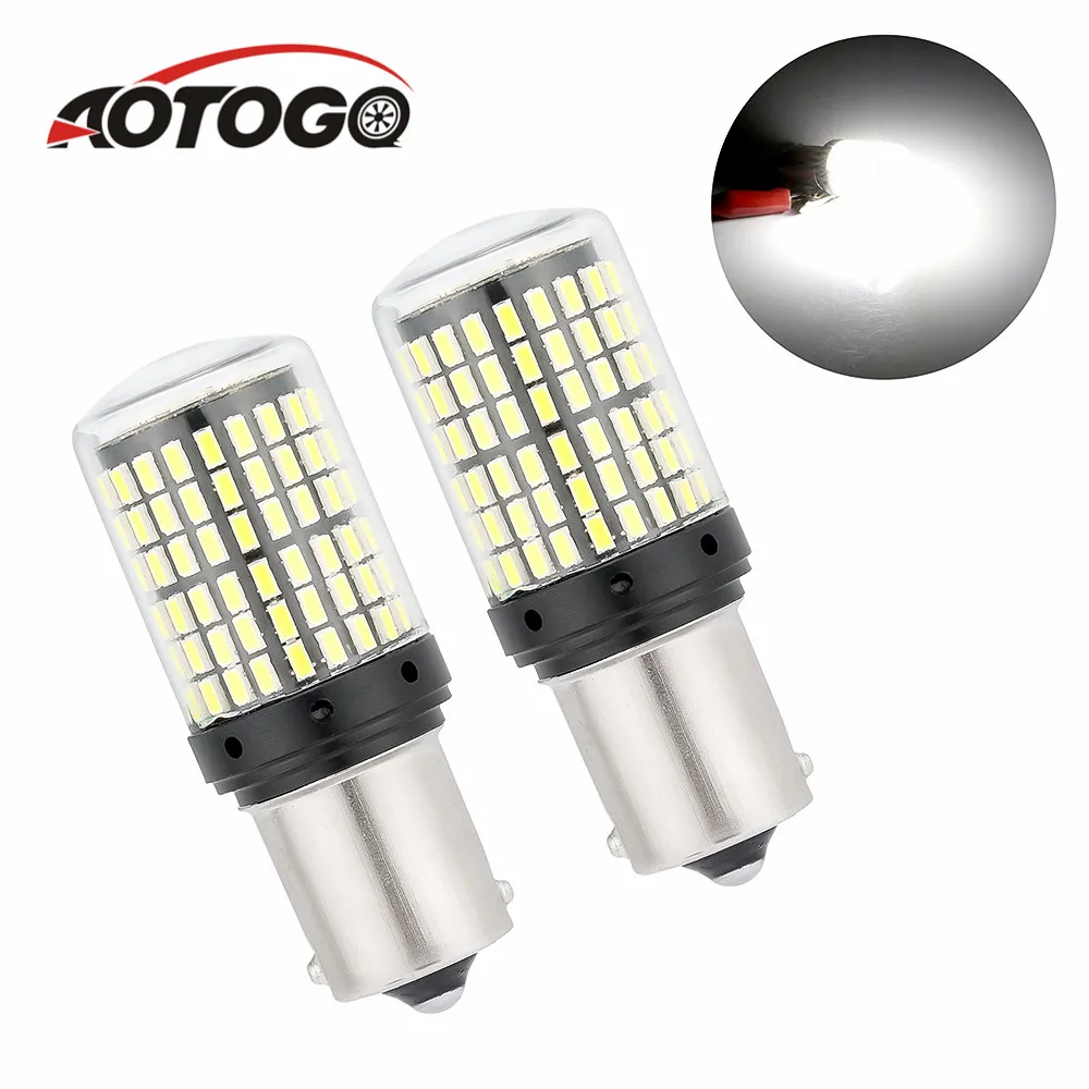 2 шт. светодиодный светильник 3014 1156 144SMD BA15S BAU15S PY21W с поворотным сигналом лампа Canbus