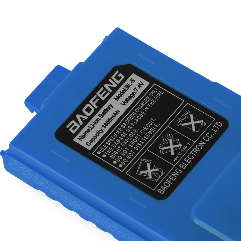 Baofeng UV 5R синяя рация Батарея Расширенная 3800mAh 7 4 V литий ионная аккумуляторная