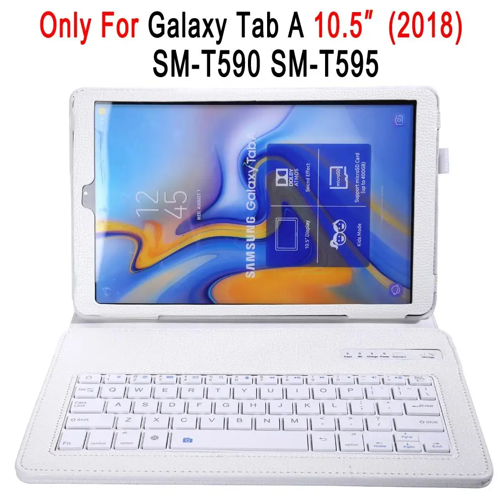 For SM-T590 SM-T595 Съемный Bluetooth клавиатура кожаный чехол для samsung Galaxy Tab A A2 10,5 T590 T595 SM-T590 A6 10,1 T580 T585 крышка - Цвет: For SM-T590 SM-T595