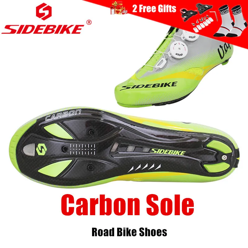 SIDEBIKE Мужская обувь для горного велосипеда с самоблокирующимся верхом, MTB, противоскользящая дышащая велосипедная обувь с карбоновой или нейлоновой подошвой - Цвет: Carbob Road Shoes