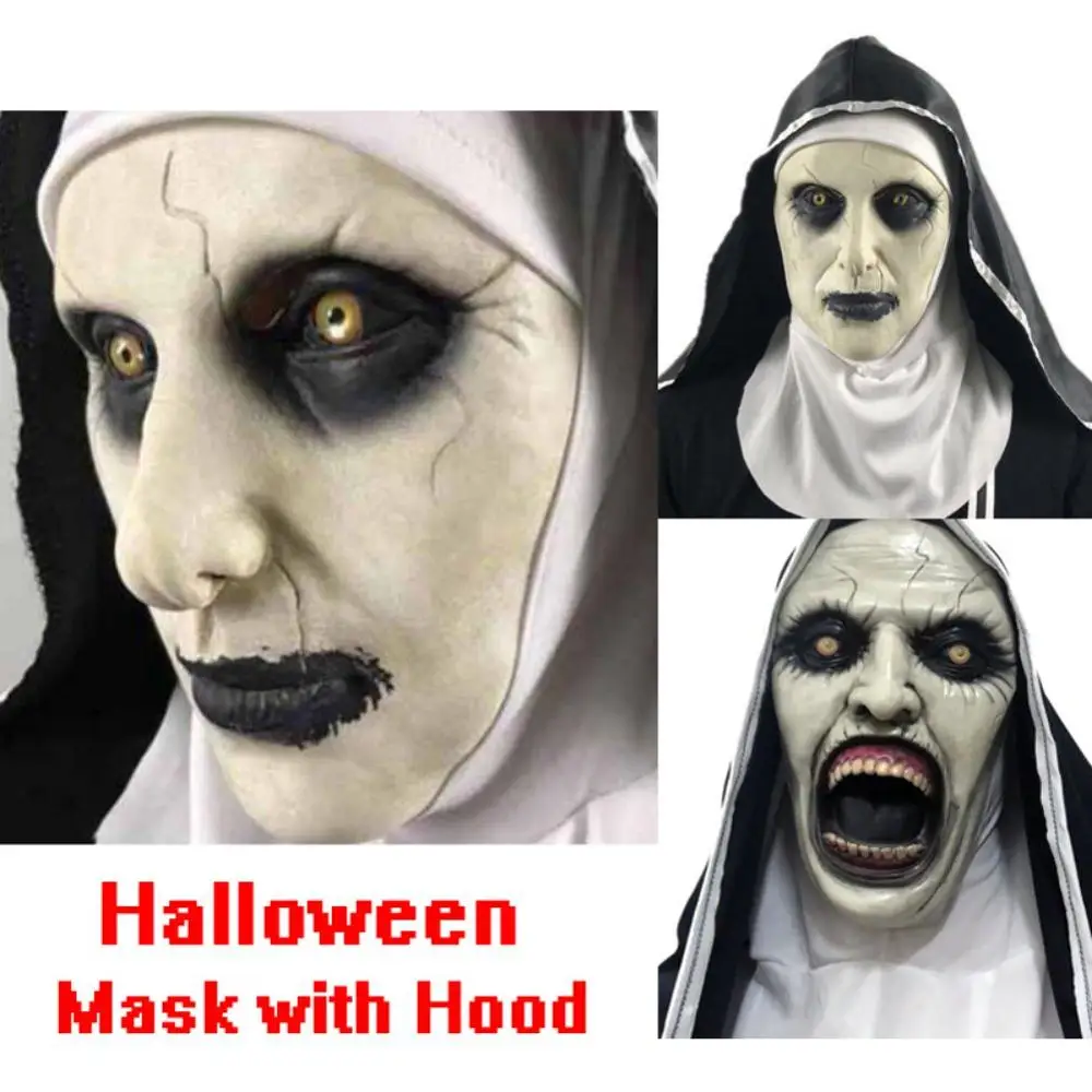 Монахини страшная маска с Косплэй Valak страшные латексные маски платок полный