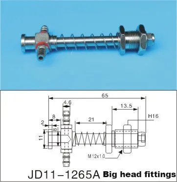 M12-11-L65A Аксессуары для роботов, фитинги с большой головкой, фитинги для пневматических вакуумных стаканчиков, фитинги для пневматических компонентов - Цвет: M12-11-L65A