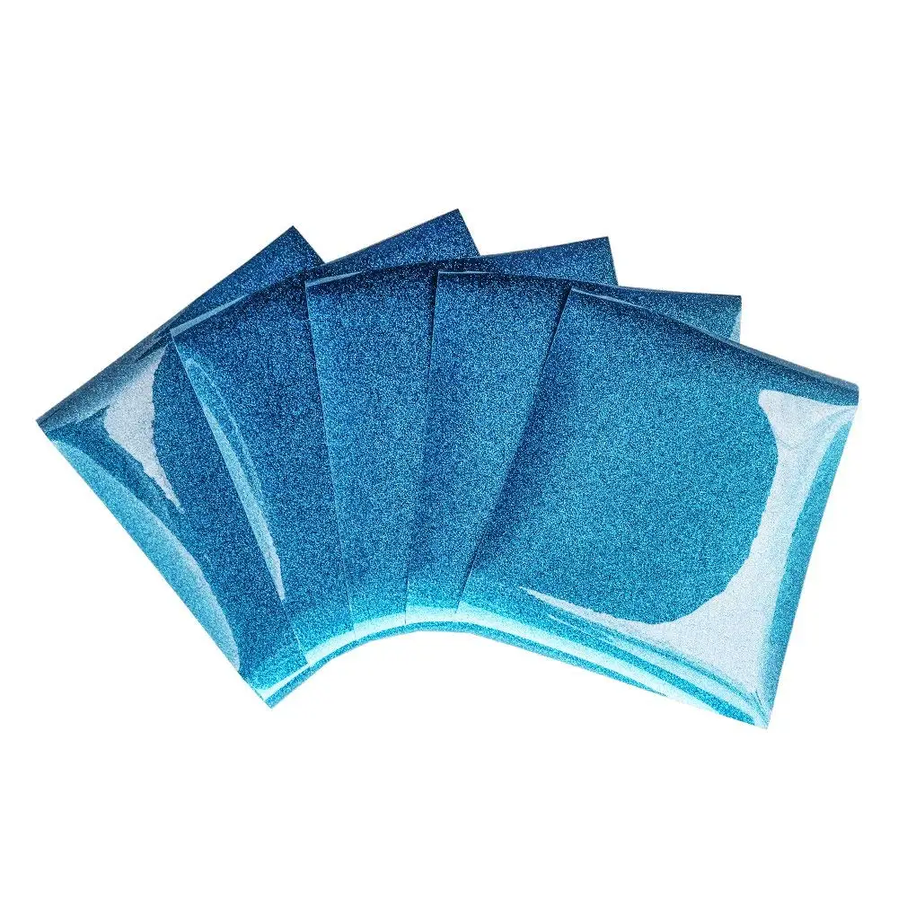 5blue transfer vinyl Блеск винил 10*12 дюймов 5 листов передача тепла утюг на для футболки легко режется DIY одежда в стиле хип-хоп узор дома вечерние Декор - Цвет: 5blue transfer vinyl