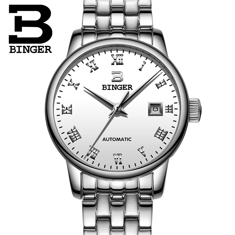 Женские наручные часы Бингер роскошные брендовые механические с сапфиром