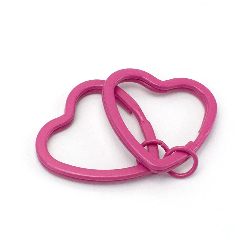 hot pink Meetee, 20 шт., 30 мм, сердце, уплотнительное кольцо, пряжка, брелок для ключей, окрашенный, красочный, сделай сам, ручной работы, брелок, крючок, сумки, украшения, аксессуары, BF204 - Цвет: hot pink