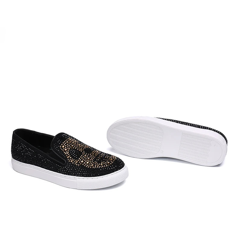 2021 Italy Fashion Designer shoes Luxury brand Genuine Leather sapato social masculino Skull men casual flats bar summer | Обувь