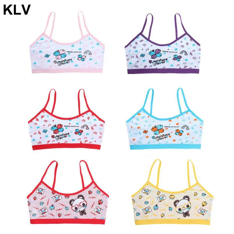 Нижнее белье для девочек хлопковый бюстгальтер с мультяшным принтом подростков