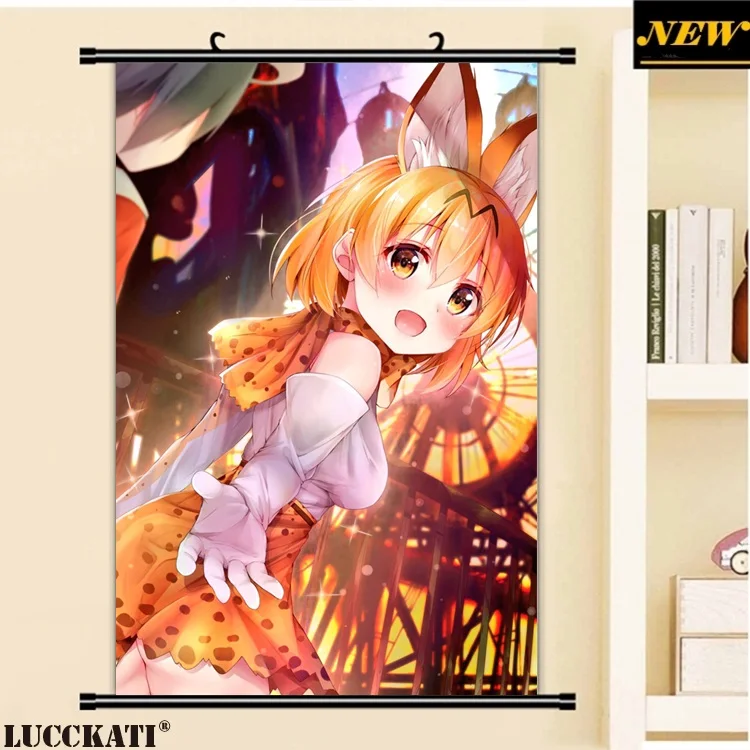 40X60 см друзья-зверушки игры животные уши хвост сексуальная лоли мультфильм аниме искусство стены картина роспись прокрутки ткань холст живопись плакат
