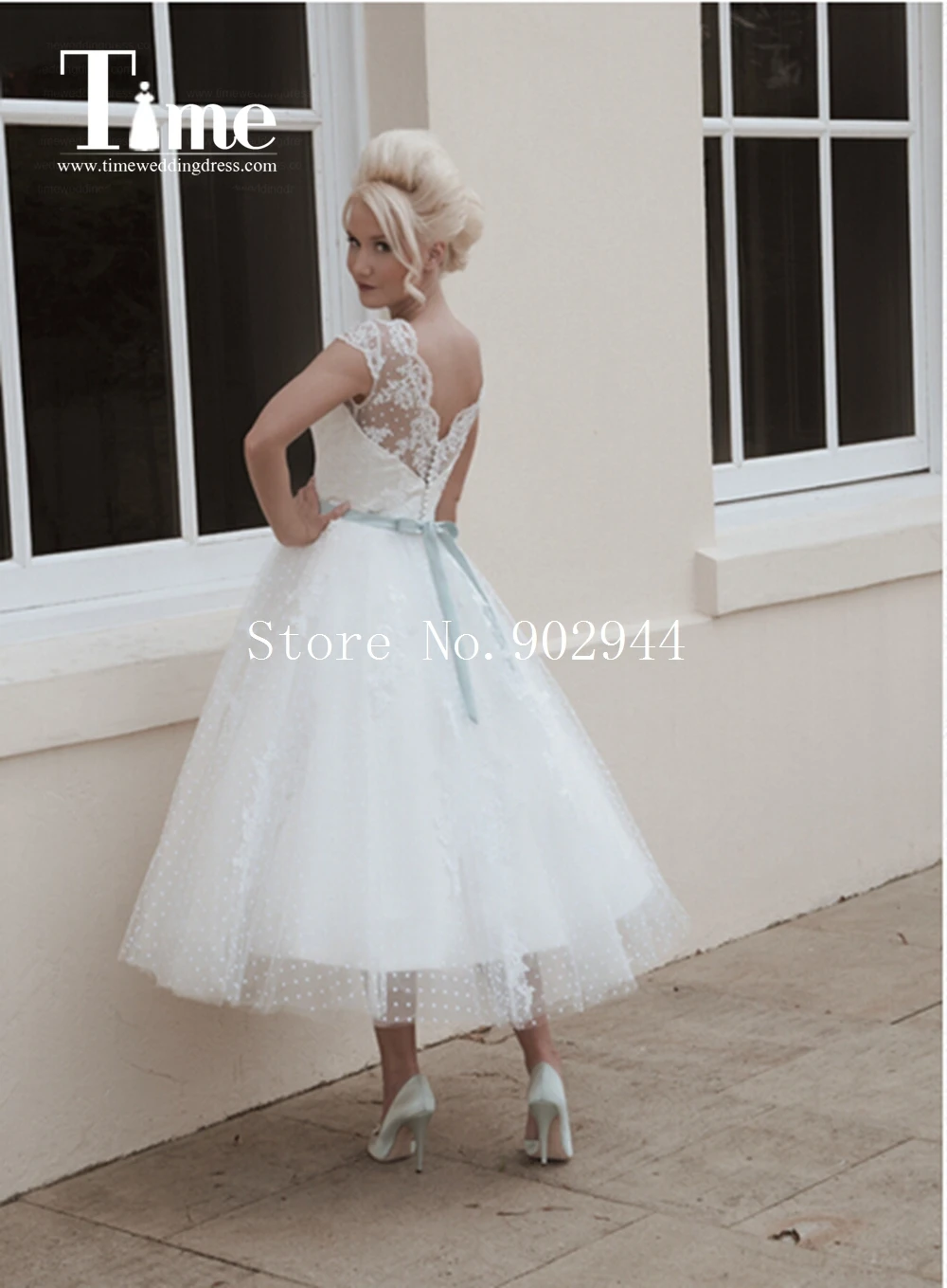 Cap рукава чай длина короткие свадебные платья 2015 sheer гребешок шея кружева Vestidos De