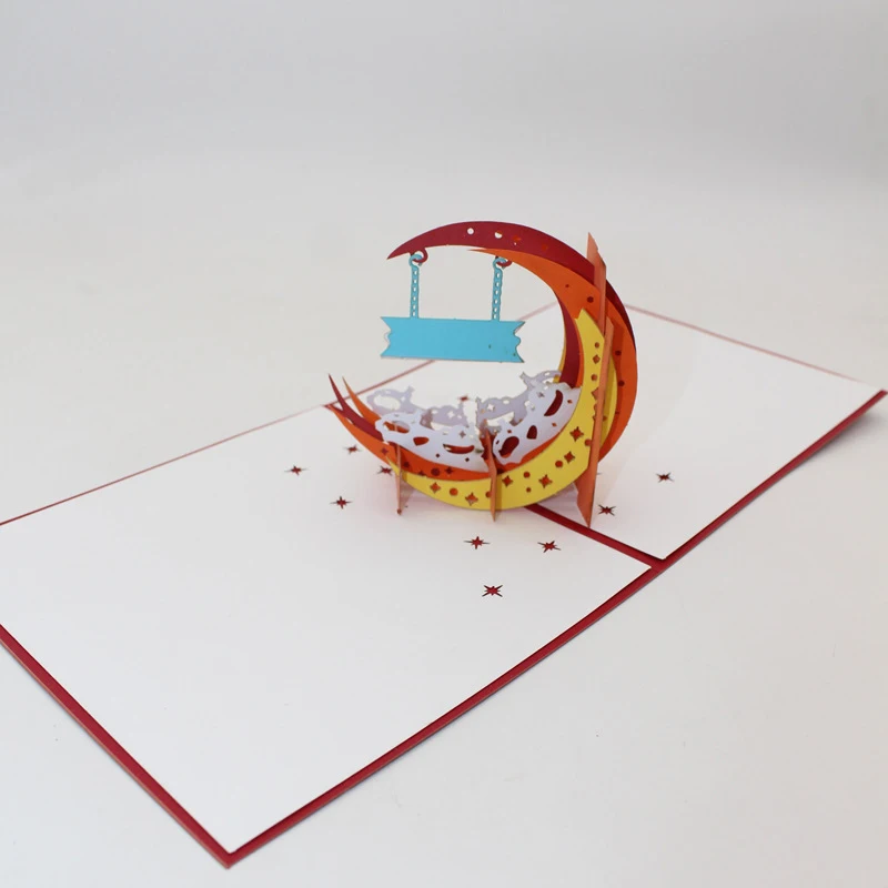 3D Ручная работа лунный свет шоу любовь бумажные Пригласительные открытки