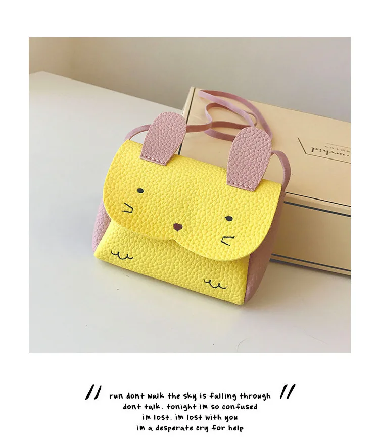 Кошелек для девочек, кошелек через плечо, Детская сумка на плечо с кроликом, сумочка для монет, кошелек для младенцев, Детская сумочка