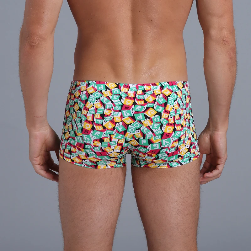 

Sexy Men's Boxers 3 pcs/lots Breathable Ice Silk 2019 New Underwear Fashion Comfortable Print Shorts