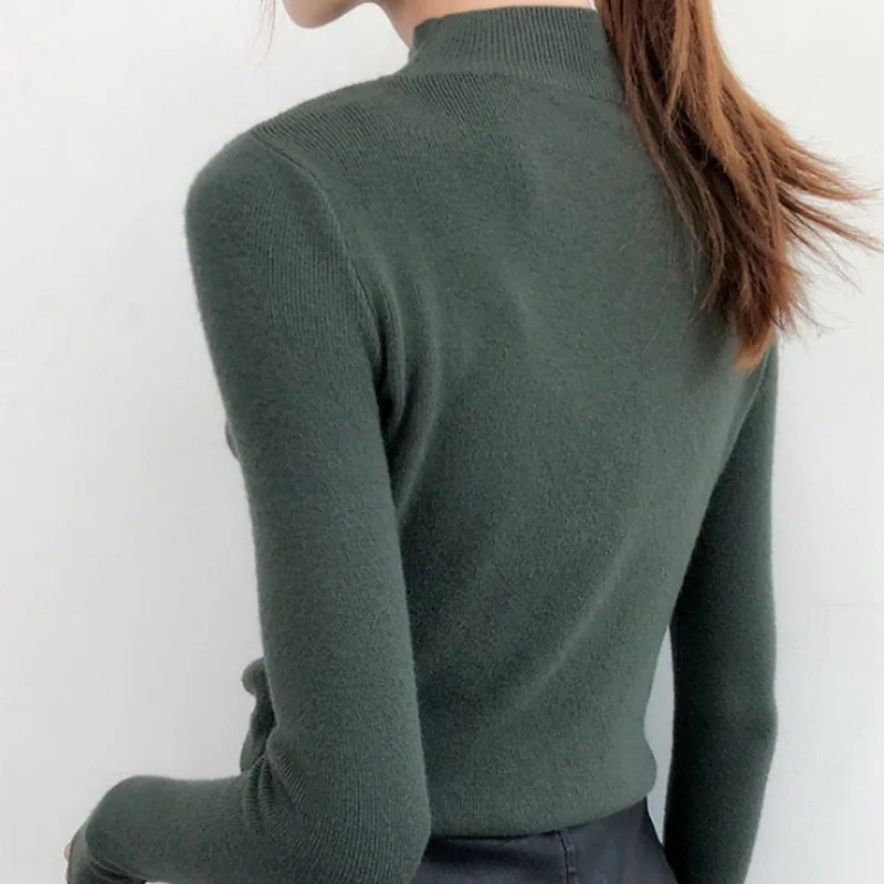 Женский вязаный свитер однотонный удобный зимний 2019 | Женская одежда