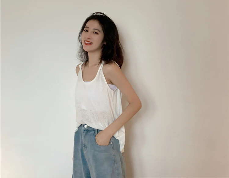 Jielur Women Tank Top Hipster Solid Color Camis Tops Female Vintage Roupas Feminina Chicly New Summer Top Women 4 Colors