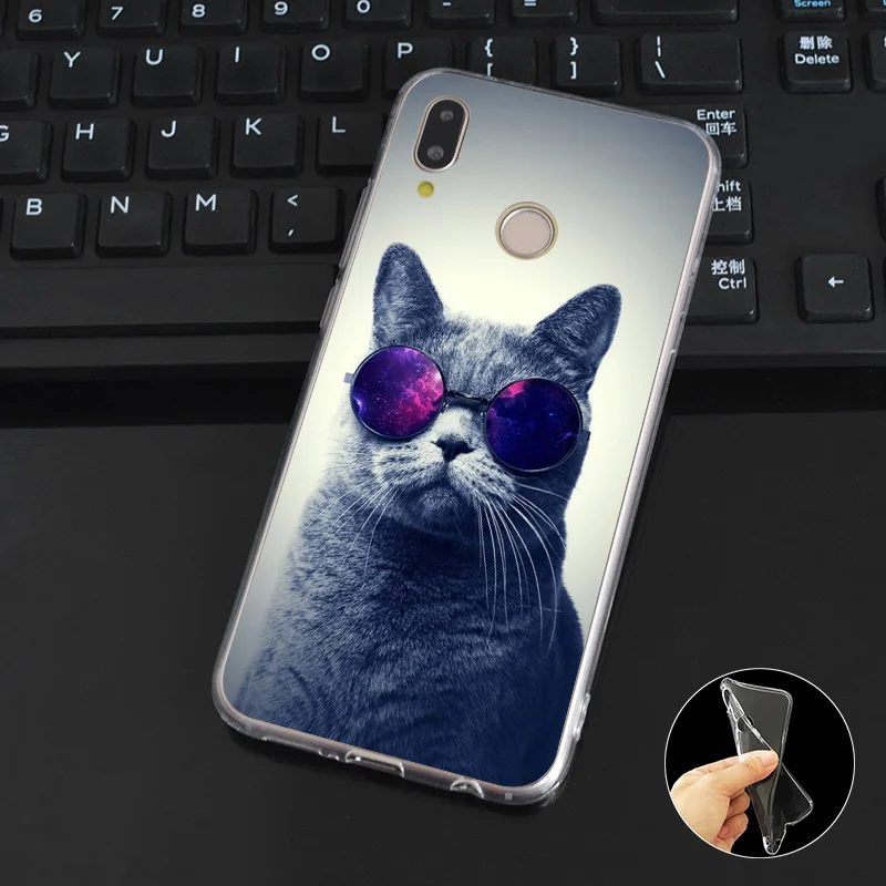 L177 Забавный Мягкий силиконовый чехол из ТПУ с кошкой для Huawei P8 P9 P10 P20 P30 Lite Pro P Smart