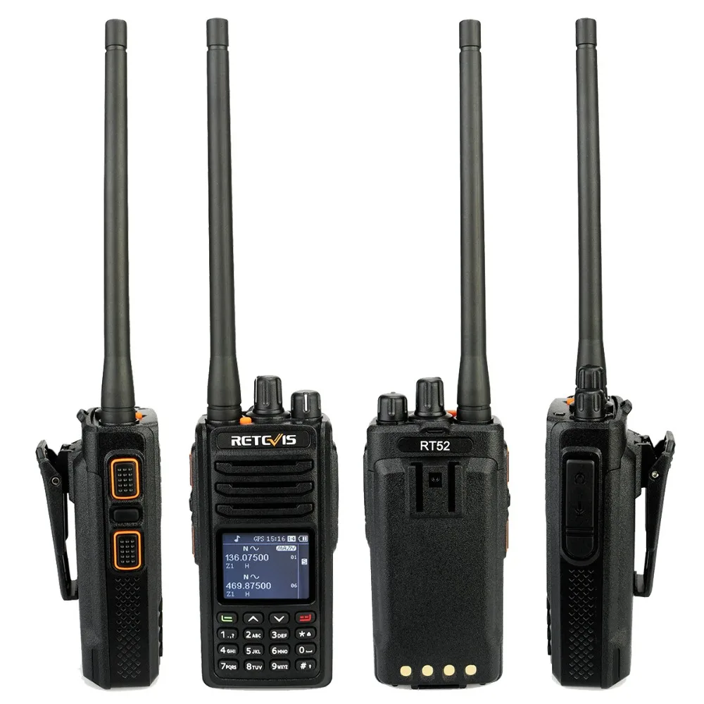 RETEVIS RT52 двухдиапазонный VHF UHF DMR радио GPS двойной PTT двухстороннее Радио рация SMS DCDM