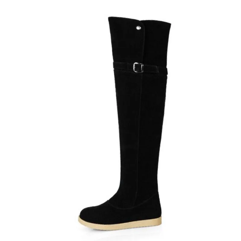 Женские высокие ботинки CoolCept с пряжкой теплые меховые женские зимние на плоской