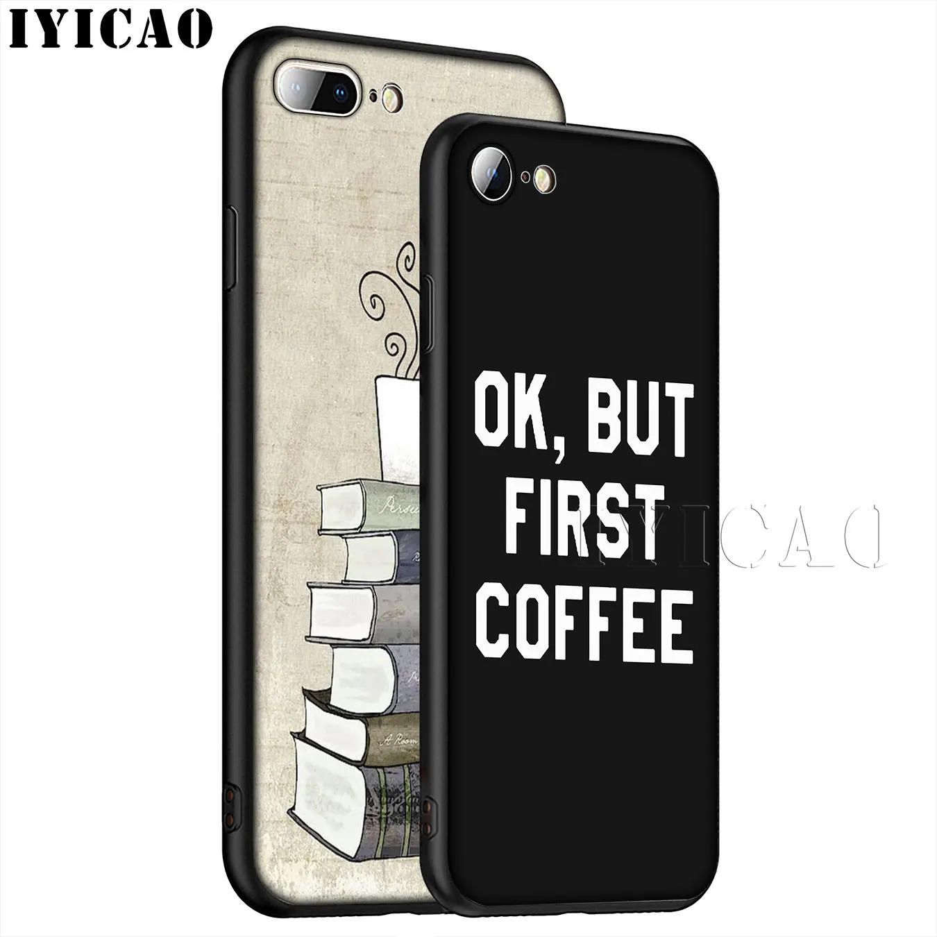 IYICAO ОК но сначала кофе книга Девушка Мягкий силиконовый чехол для телефона iPhone XR X