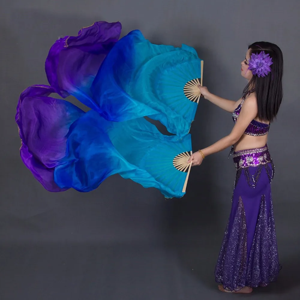 Хорошая распродажа фанаты для танца живота женщин шелковая вуаль 100% и девушек